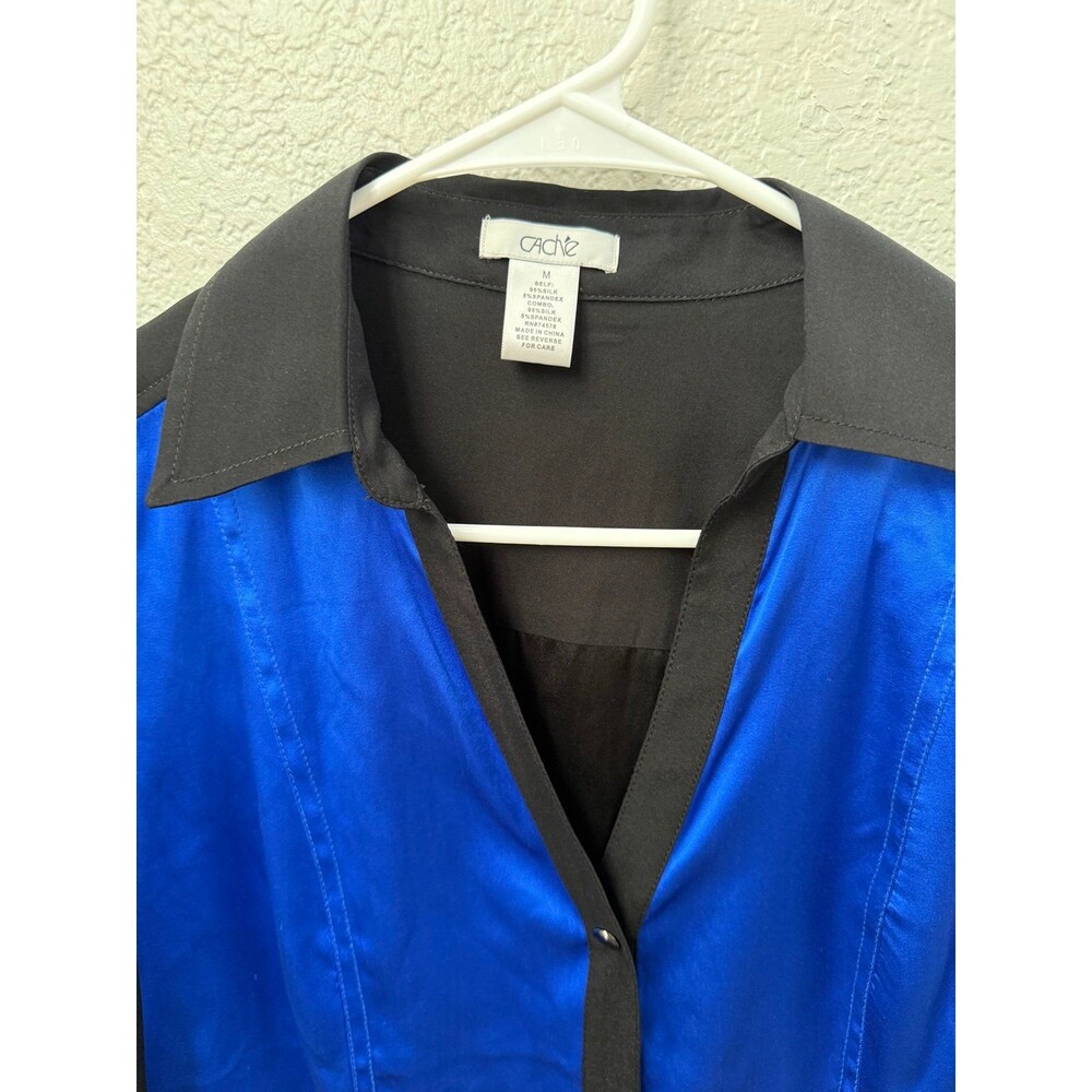 Cach Color Block Button Down Blouse - image 2